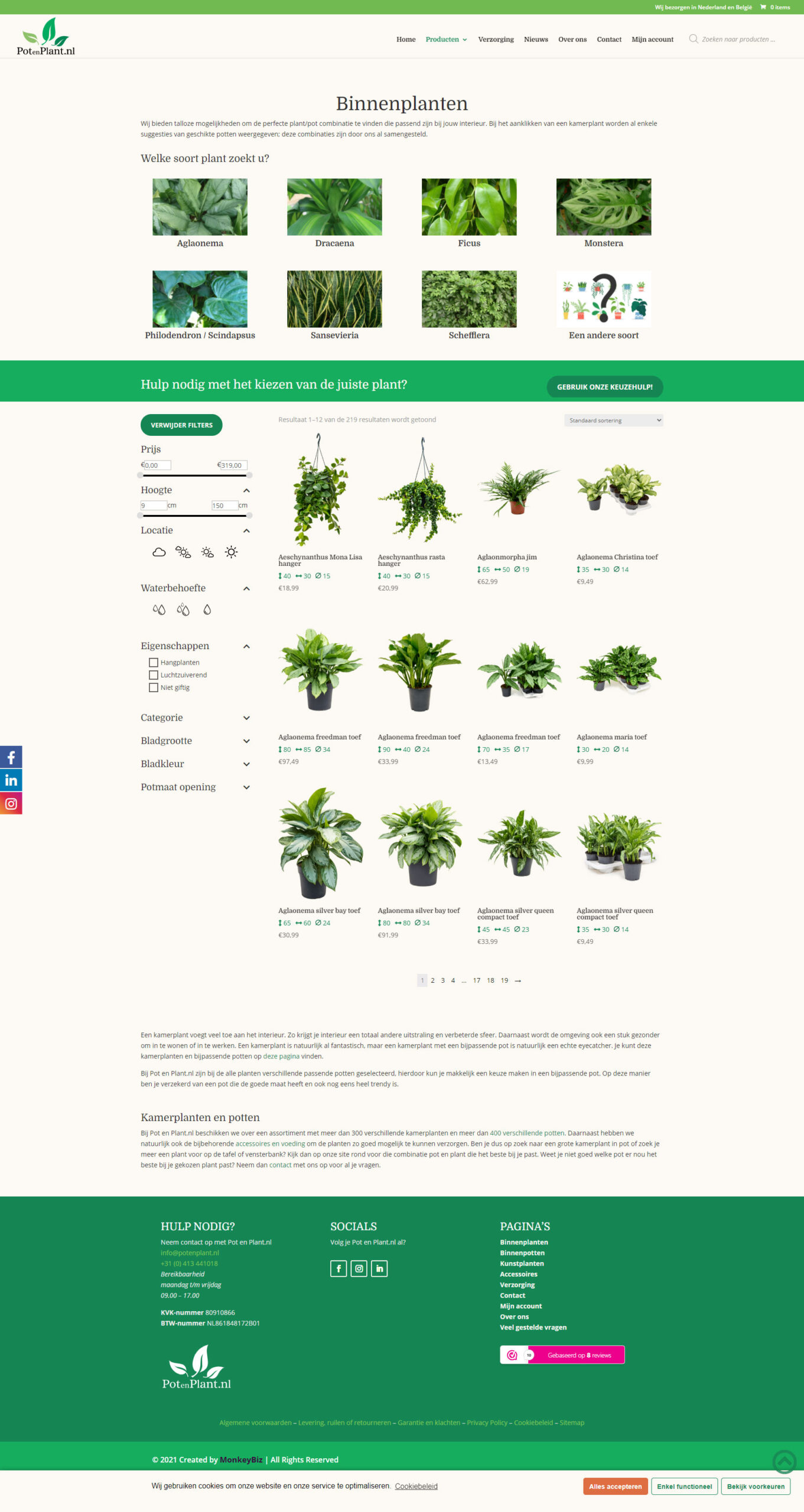 Potenplant webshop